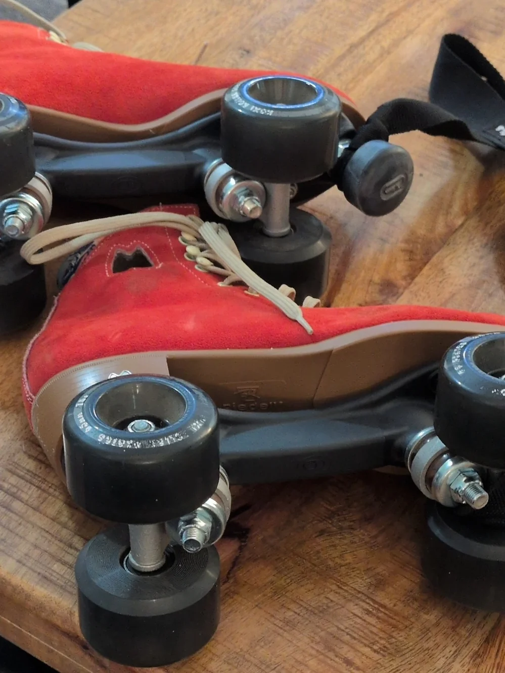 Moxi Lolly Outdoor Complete Quad Roller Skates in Poppy Red.